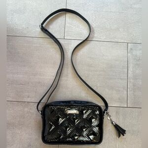 Black Patent Quilted Crossbody Bag, perfect size to hold what you need! So nice!